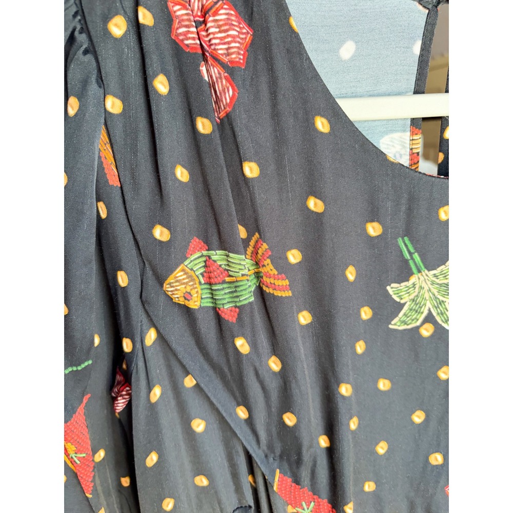 FARM Rio Riqueza Tropical Cutout Maxi Dress Polka Dot Fish Floral Tropical Large - Picture 4 of 12